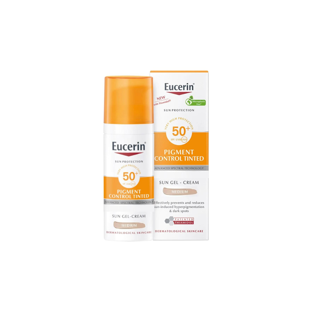 EUCERIN PIGMENT CONTROL TINTED SUN GEL SPF 50+ CREAM MEDIUM 50ml ...